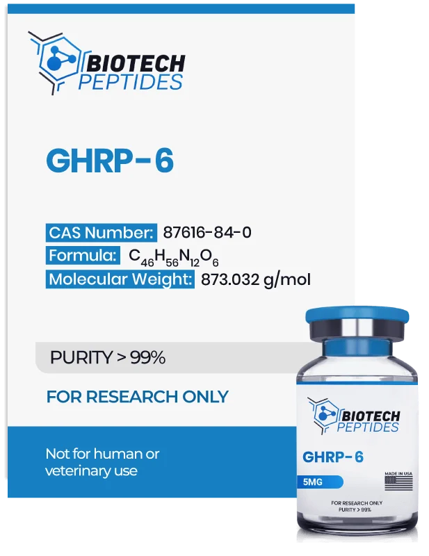 (💪 Recovery and Muscle-Building Support)GHRP-6 (5mg) - 10 Vials