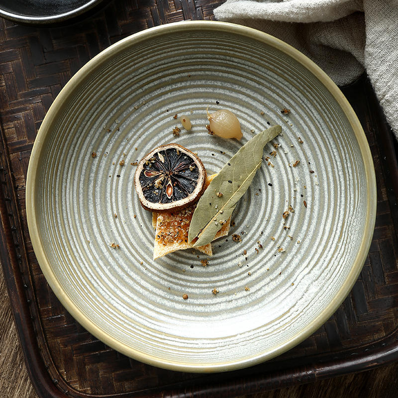 Japandi Stil 7.5 Tommer Rund Keramisk Suppetallerken med Emalje-Finish