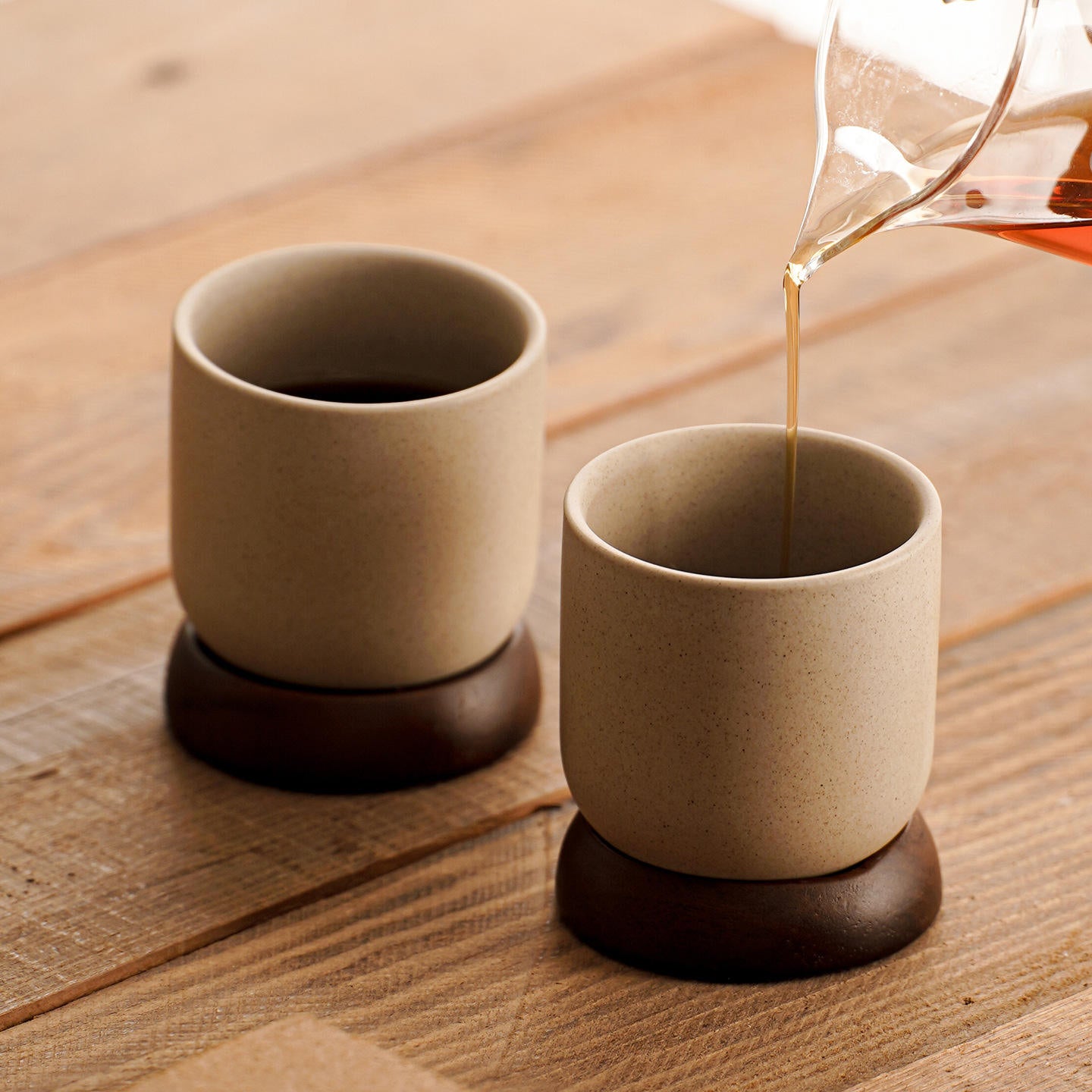 Retro Håndlavet Ler Kaffemugg uden Håndtag – Mat Beige, 150 ml